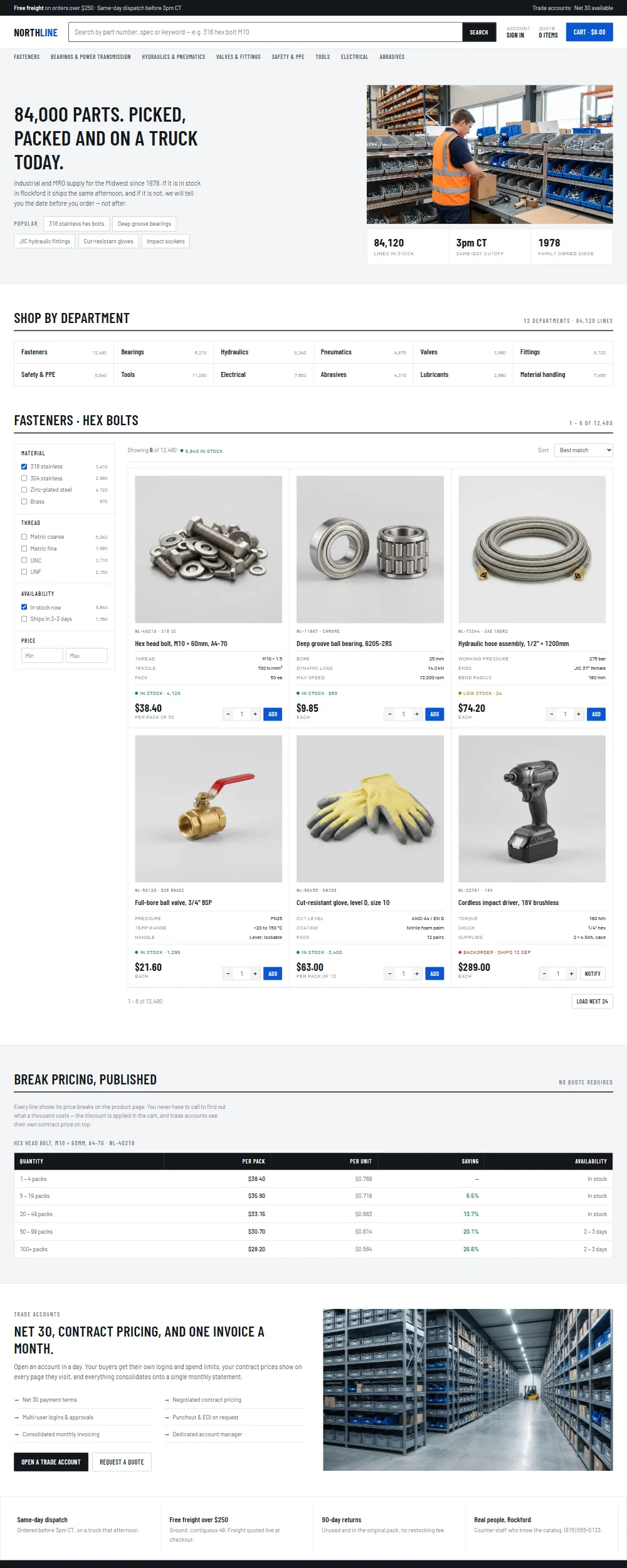 Catalog template homepage
