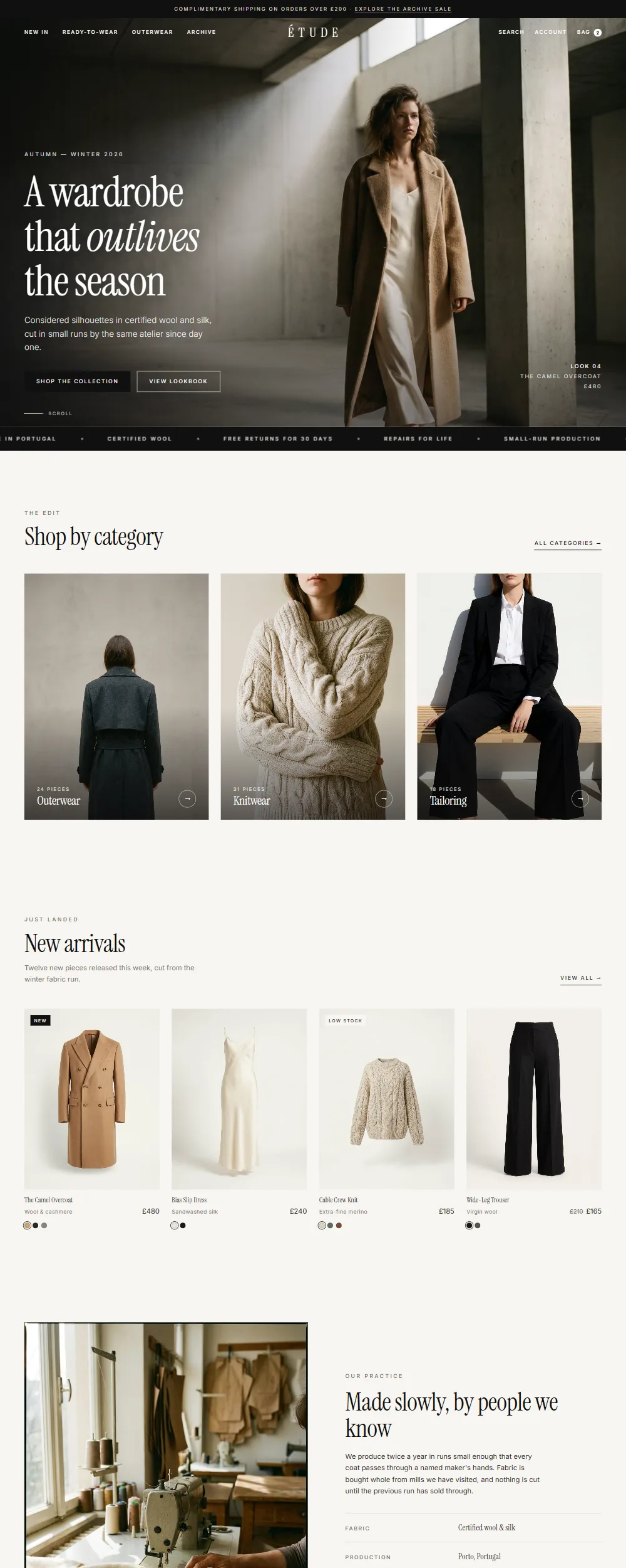 Fashion template homepage