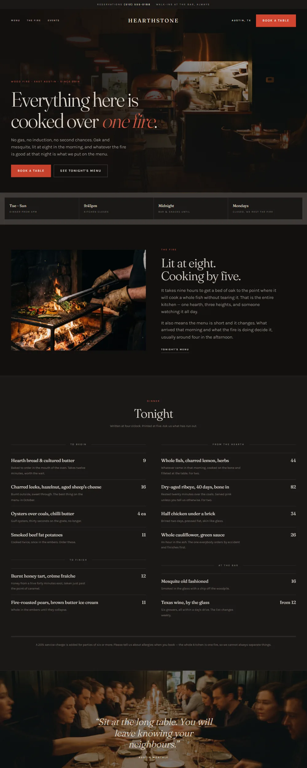 Restaurant template homepage