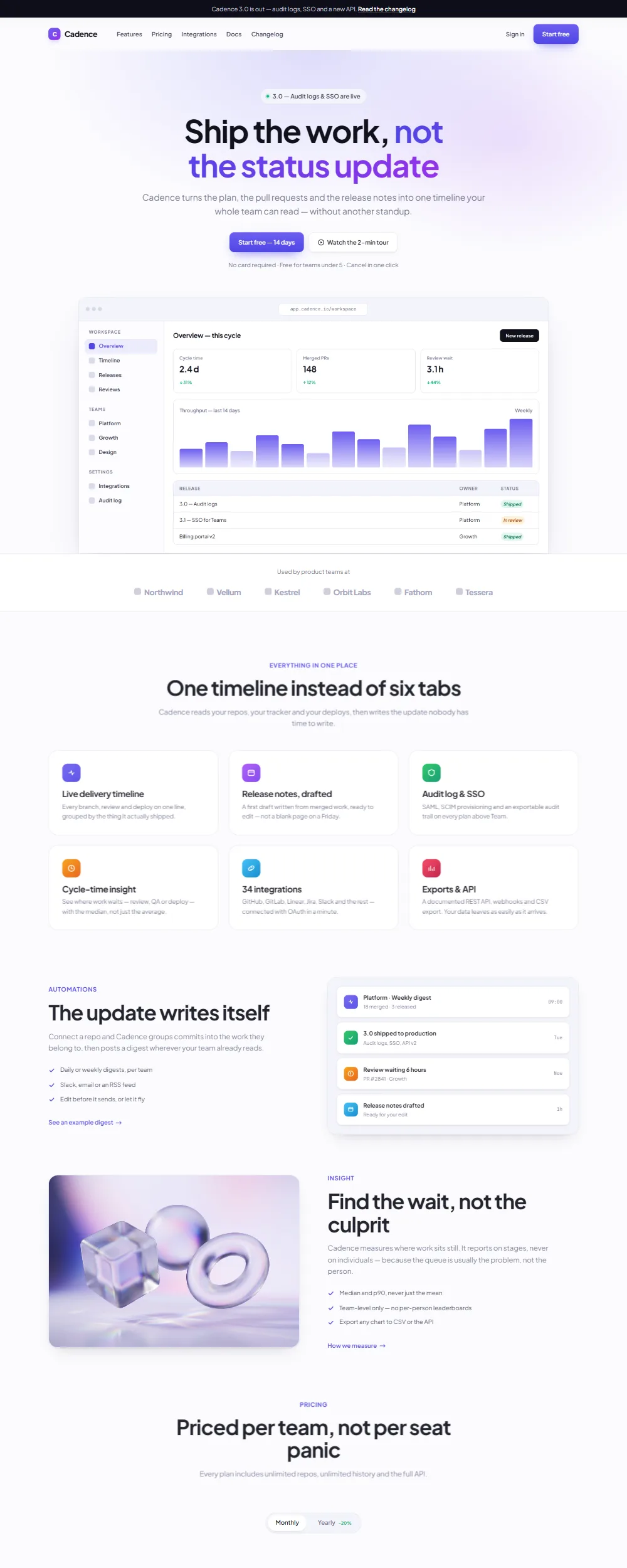 SaaS template homepage