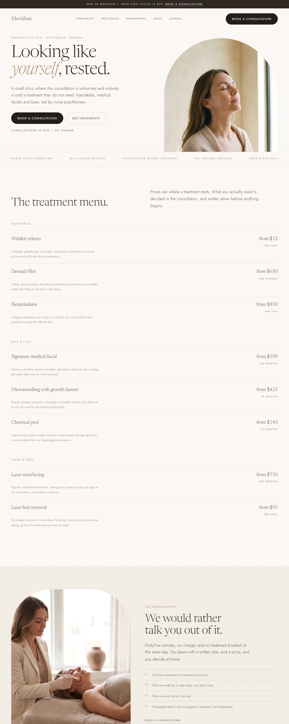 Wellness template homepage